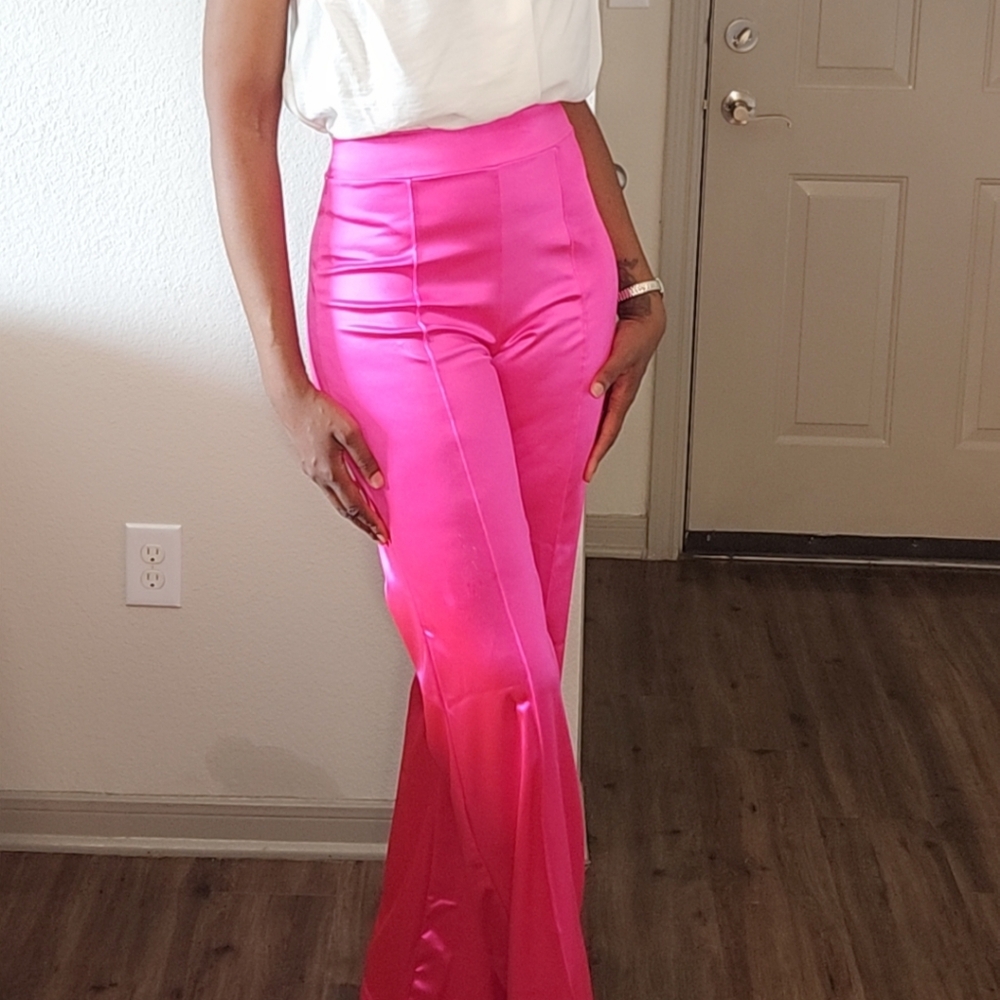 Pink Satin Pants